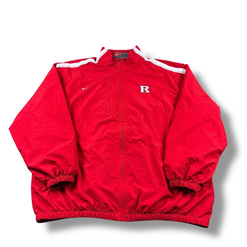 VTG Nike Rutgers Scarlet Knights Full-Zip Windbreaker Jacket Mens 3XL EUC Rare